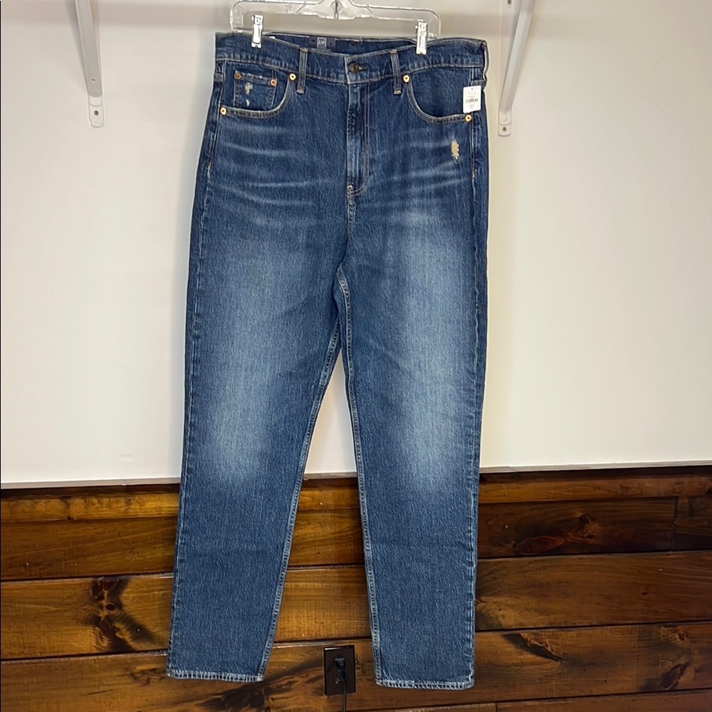 NWT GAP Sky High‎ Straight Dark Wash Blue Jeans- 16 TALL